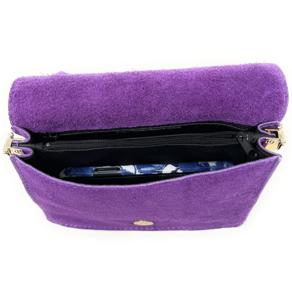 Sac bandoulière en croûte de cuir LITTLE ITALY Violet