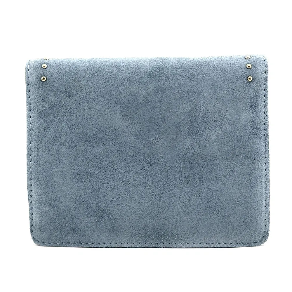 Sac bandoulière en croûte de cuir LITTLE ITALY Bleu pastel