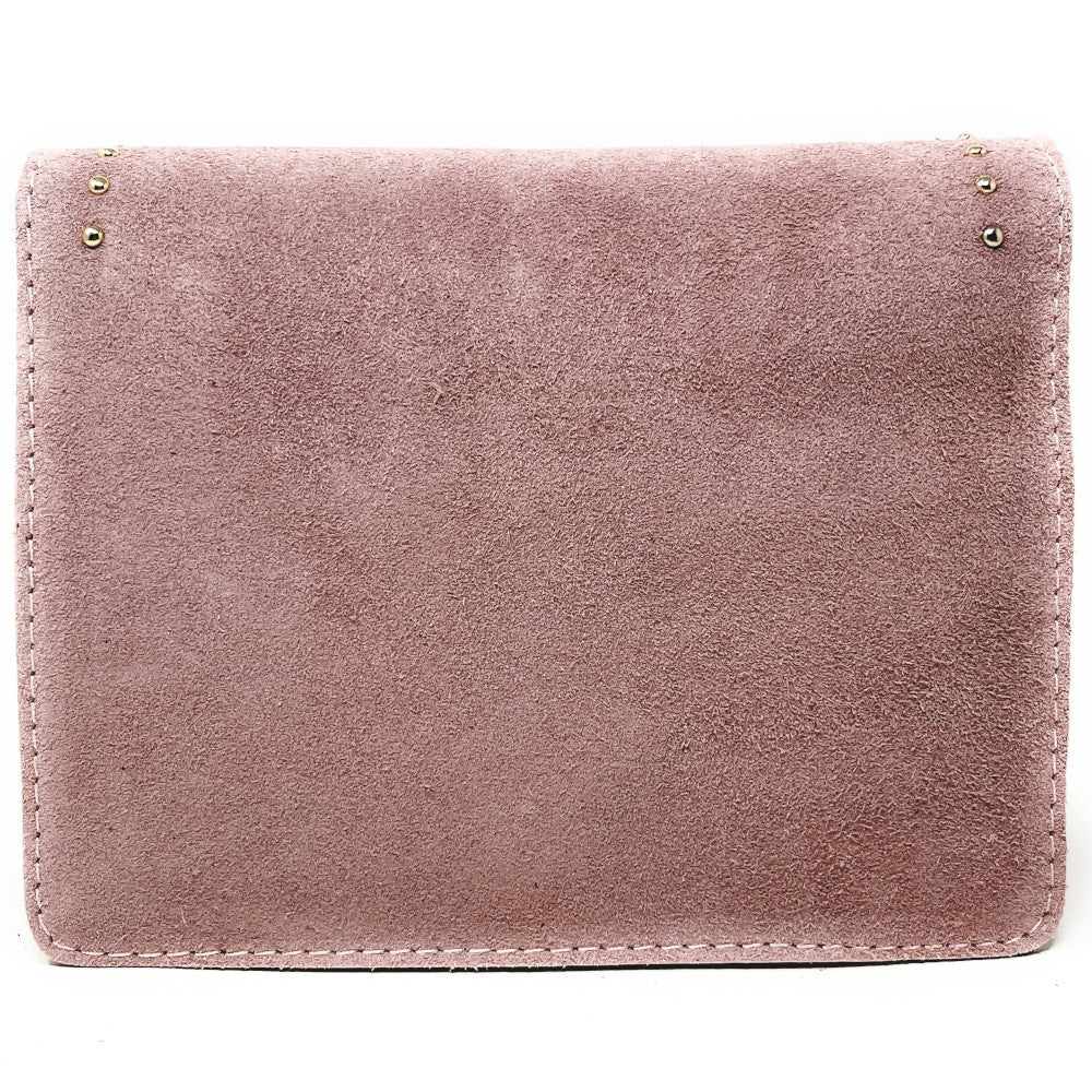 Sac bandoulière en croûte de cuir LITTLE ITALY Rose intense
