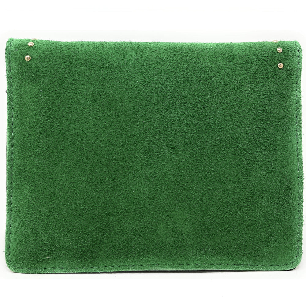 Sac bandoulière en croûte de cuir LITTLE ITALY Vert anglais