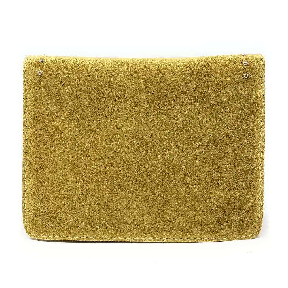 Sac bandoulière en croûte de cuir LITTLE ITALY Jaune Moutarde
