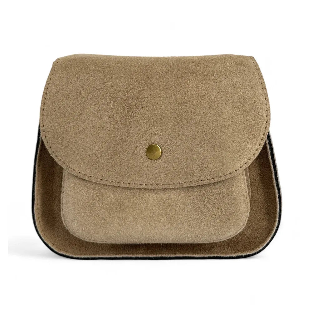 Sac bandoulière en croûte de cuir PACHUCA Taupe clair