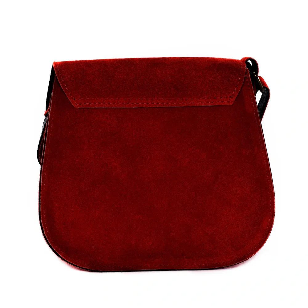 Sac bandoulière en croûte de cuir PACHUCA Rouge foncé
