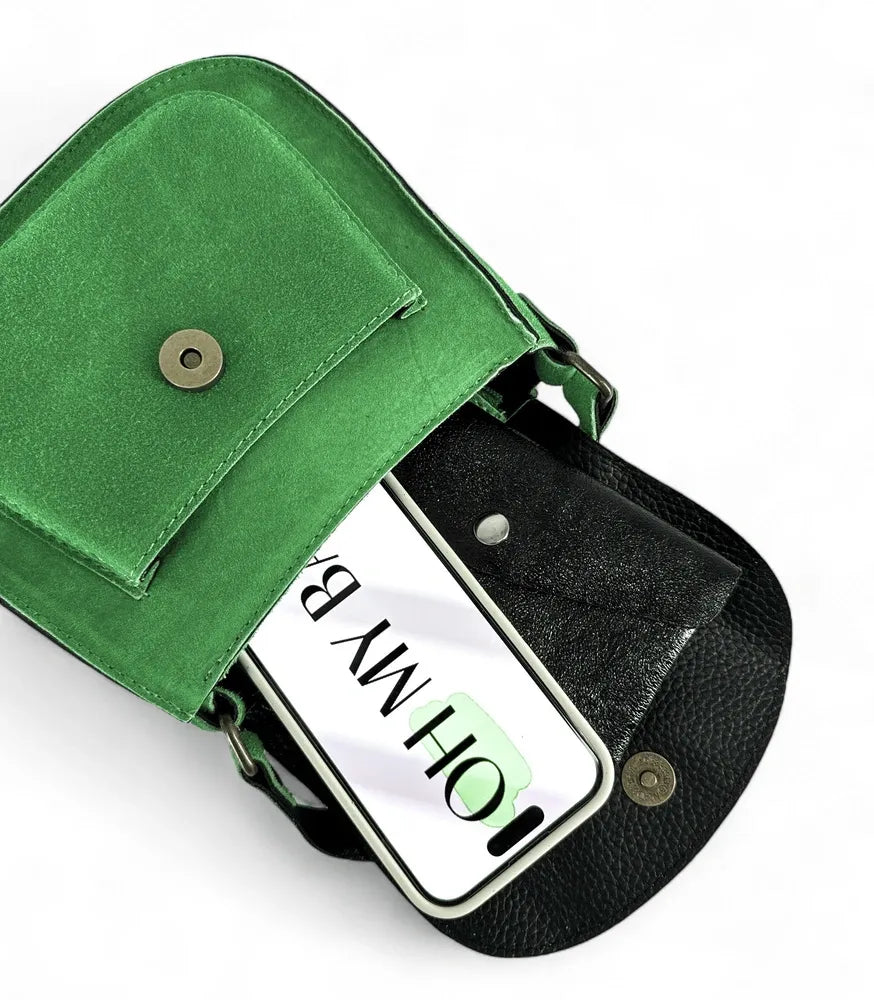 Sac bandoulière en croûte de cuir PACHUCA Vert anglais