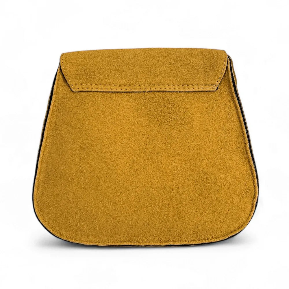 Sac bandoulière en croûte de cuir PACHUCA Jaune Moutarde
