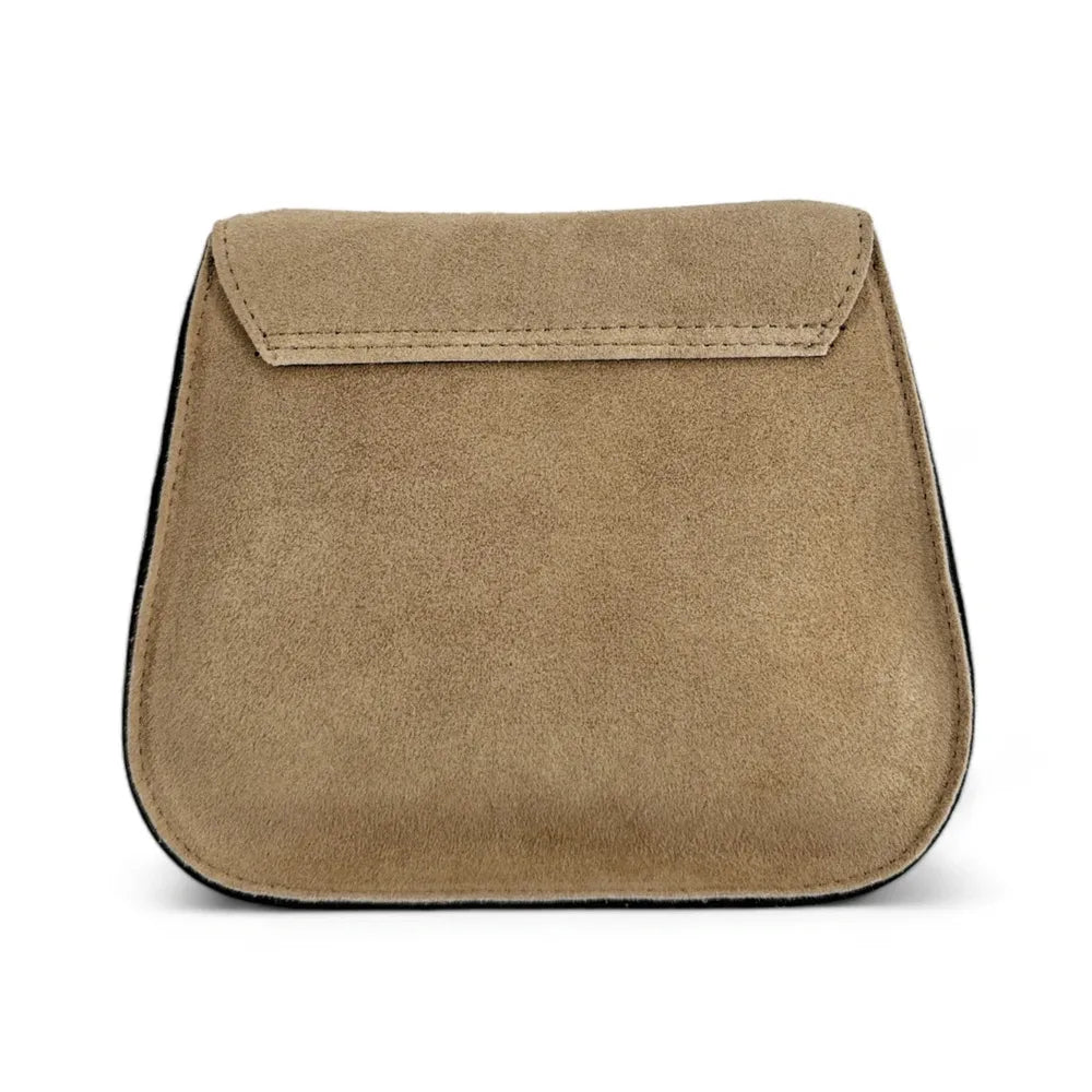 Sac bandoulière en croûte de cuir PACHUCA Taupe clair