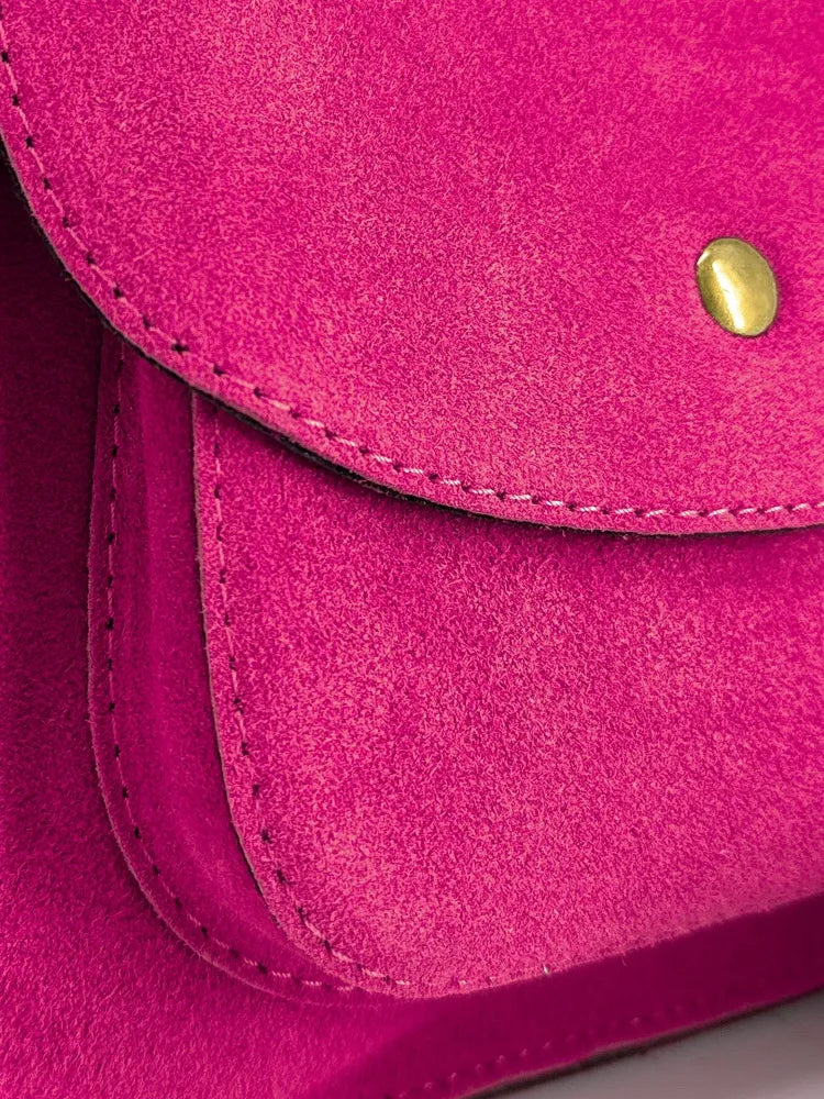 Sac bandoulière en croûte de cuir PACHUCA Rose fuchsia