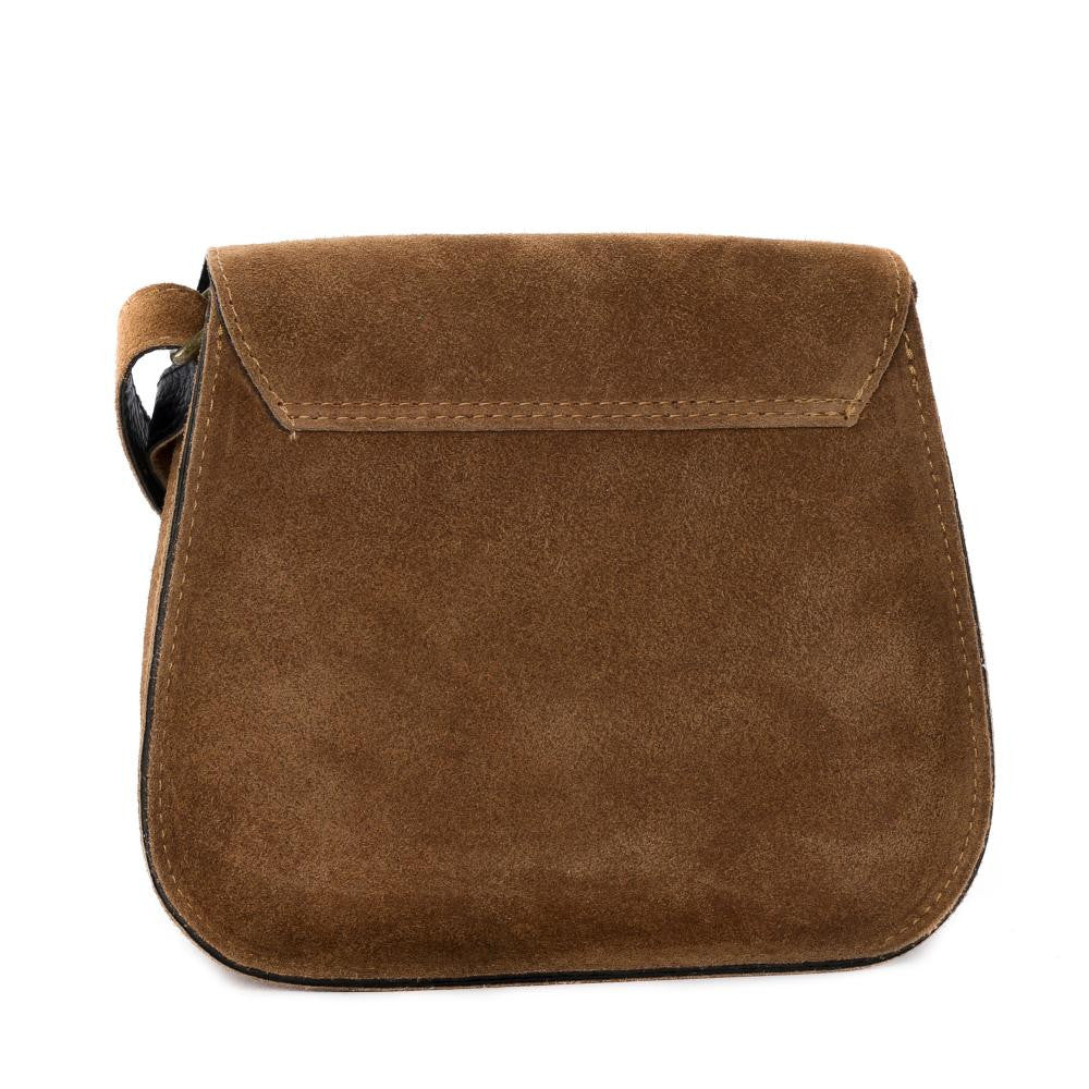 Sac bandoulière en croûte de cuir PACHUCA Camel foncé