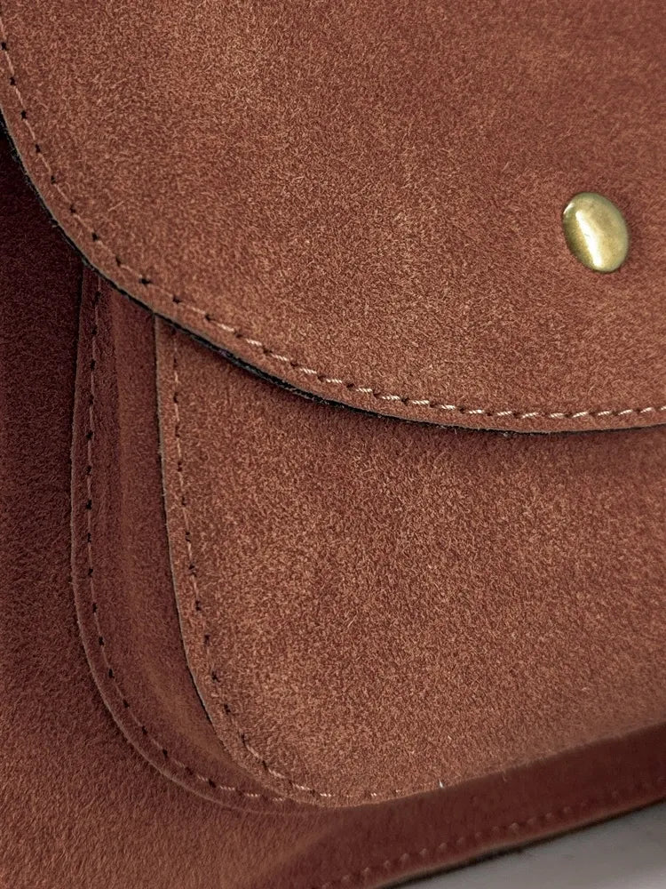 Sac bandoulière en croûte de cuir PACHUCA Rouge brique