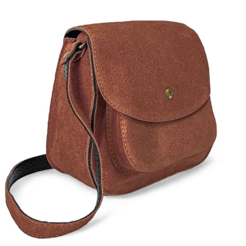Sac bandoulière en croûte de cuir PACHUCA Rouge brique