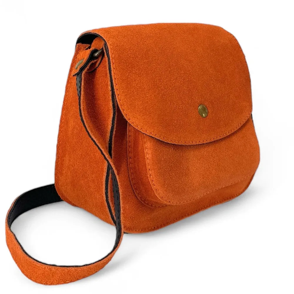 Sac bandoulière en croûte de cuir PACHUCA Orange