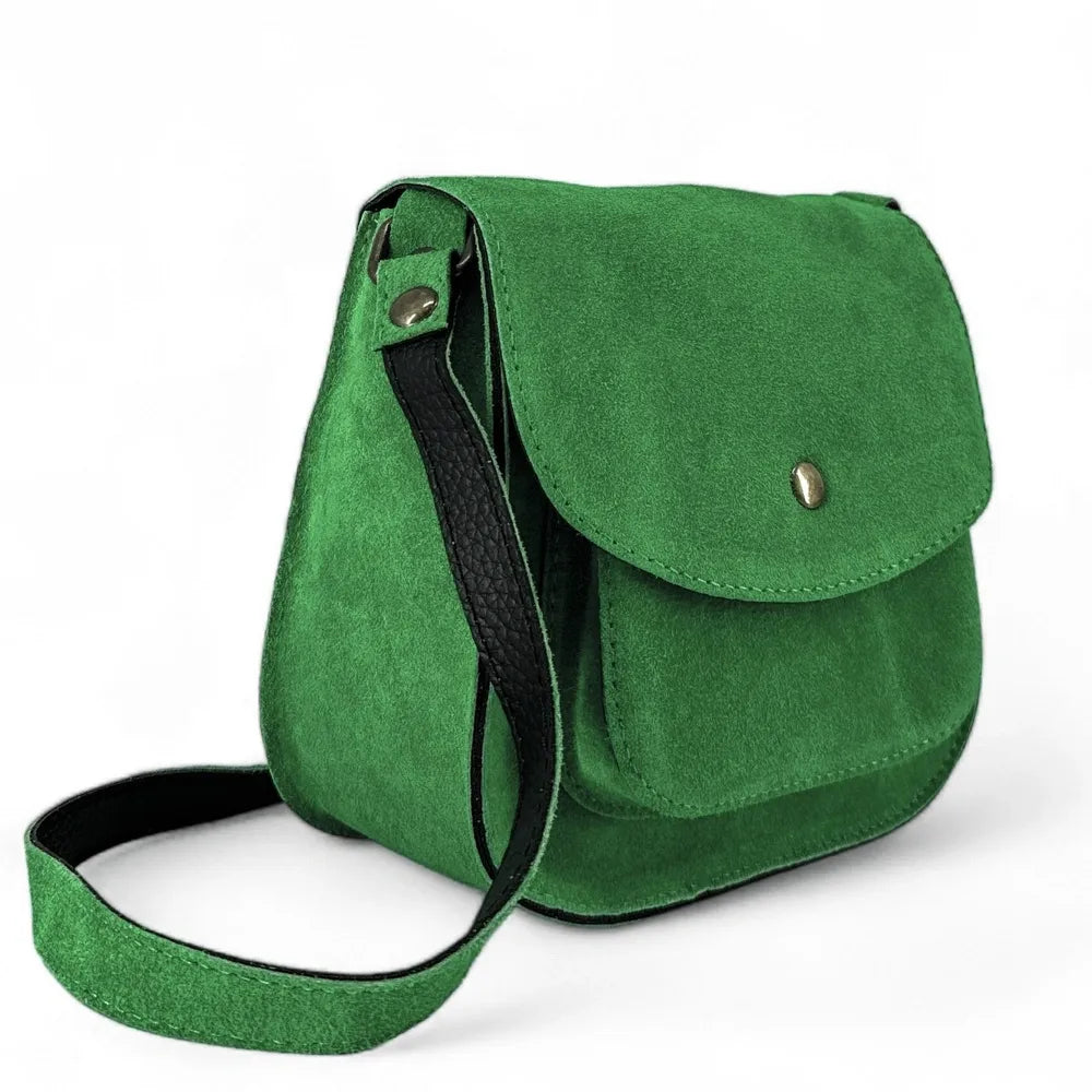 Sac bandoulière en croûte de cuir PACHUCA Vert anglais
