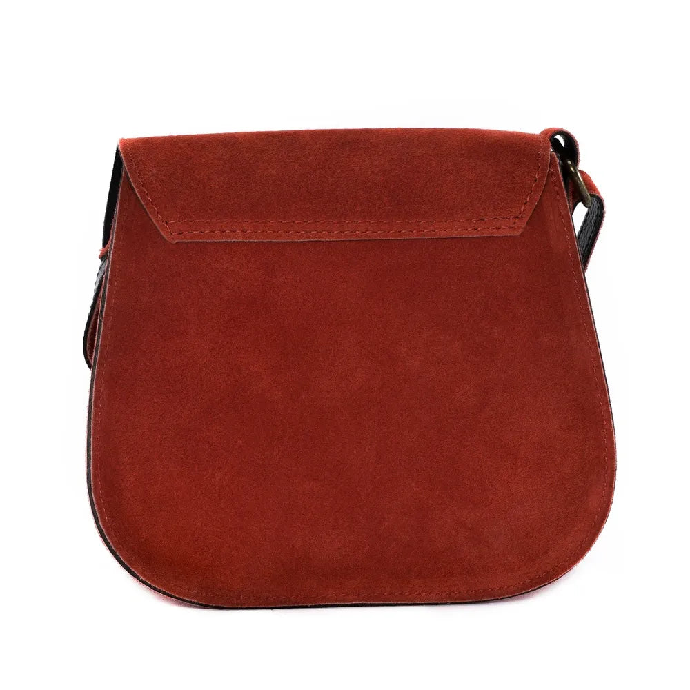 Sac bandoulière en croûte de cuir PACHUCA Rouge garance