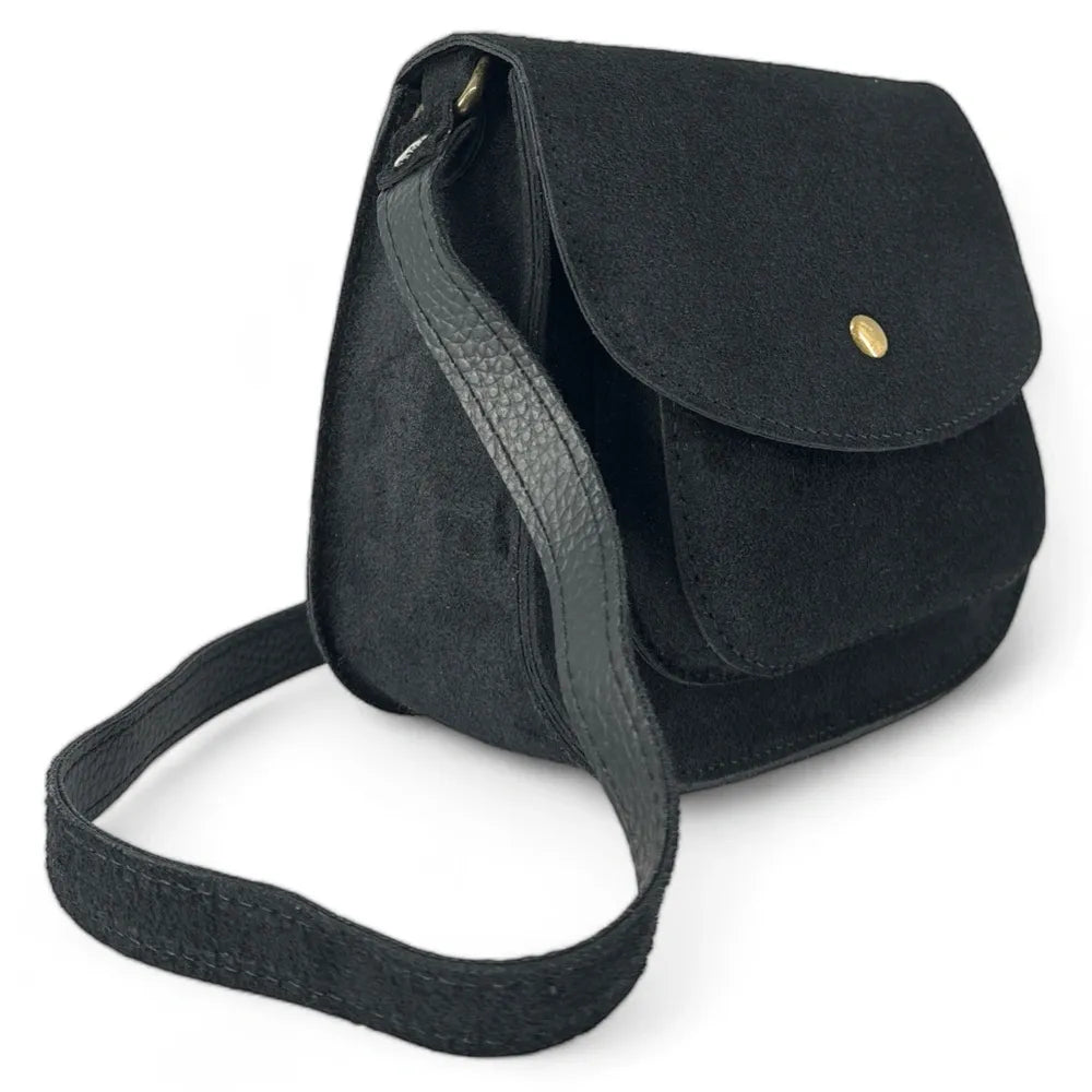 Sac bandoulière en croûte de cuir PACHUCA Noir