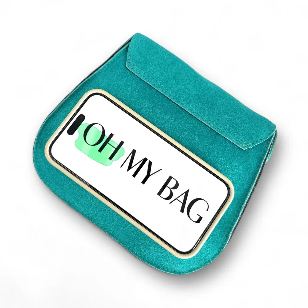 Sac bandoulière en croûte de cuir PACHUCA Bleu turquoise