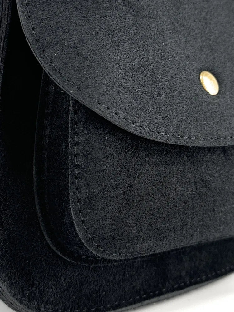 Sac bandoulière en croûte de cuir PACHUCA Noir