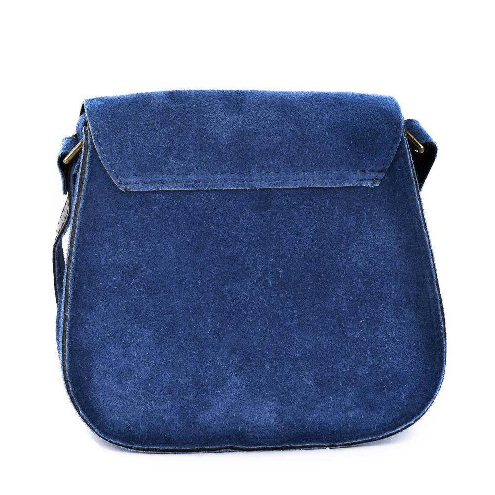 Sac bandoulière en croûte de cuir PACHUCA Bleu