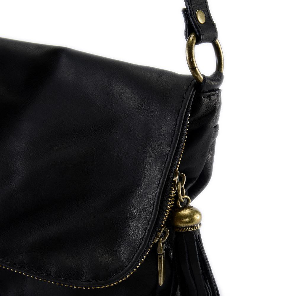 Sac bandoulière en cuir lisse LITTLE AVRIL Noir