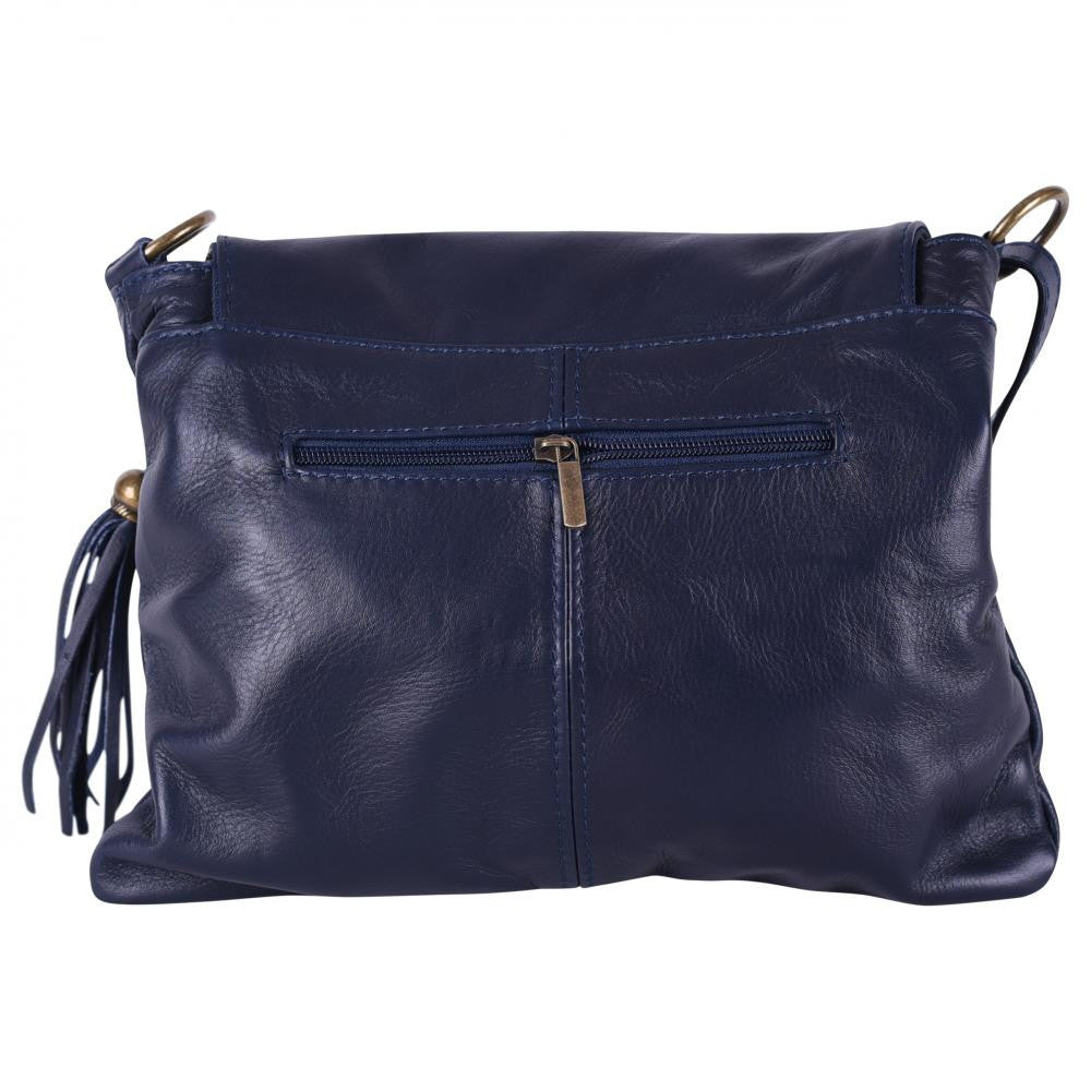 Sac bandoulière en cuir lisse LITTLE AVRIL Bleu marine