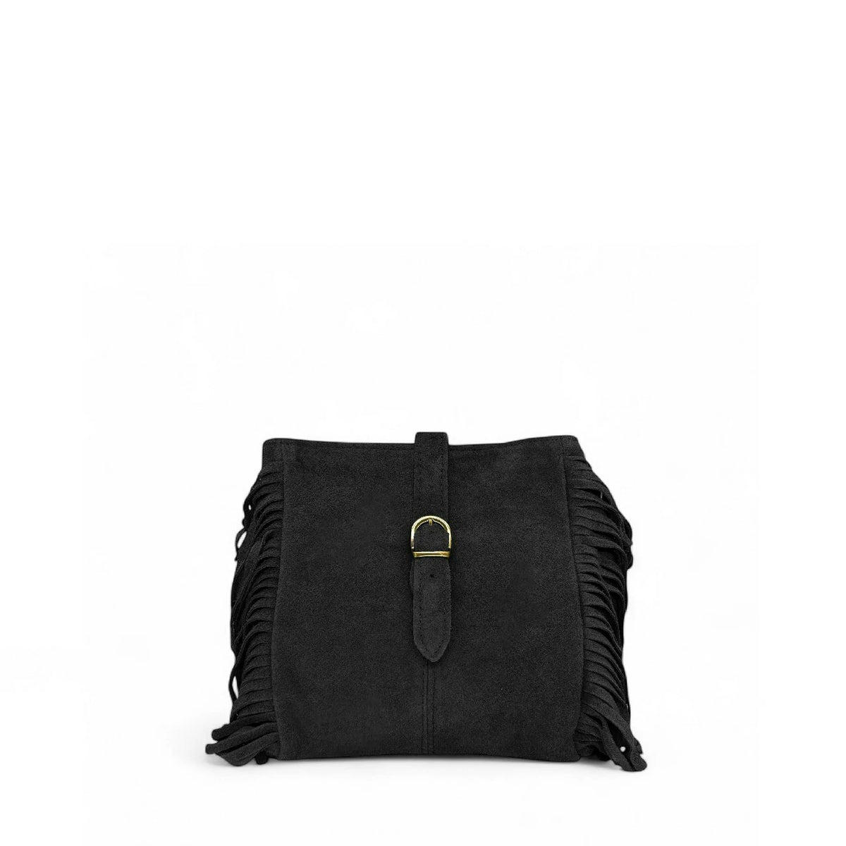 CHEYENNE Black Suede Crossbody Bag
