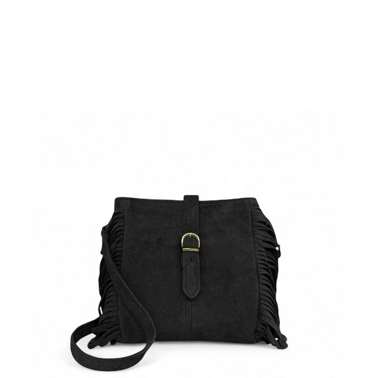 Sac bandoulière en daim CHEYENNE Noir