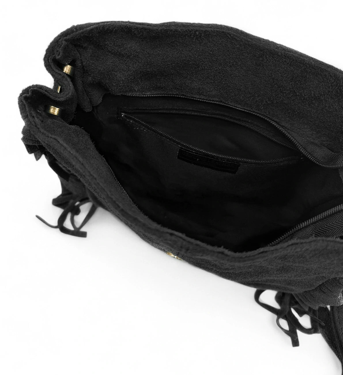 CHEYENNE Black Suede Crossbody Bag