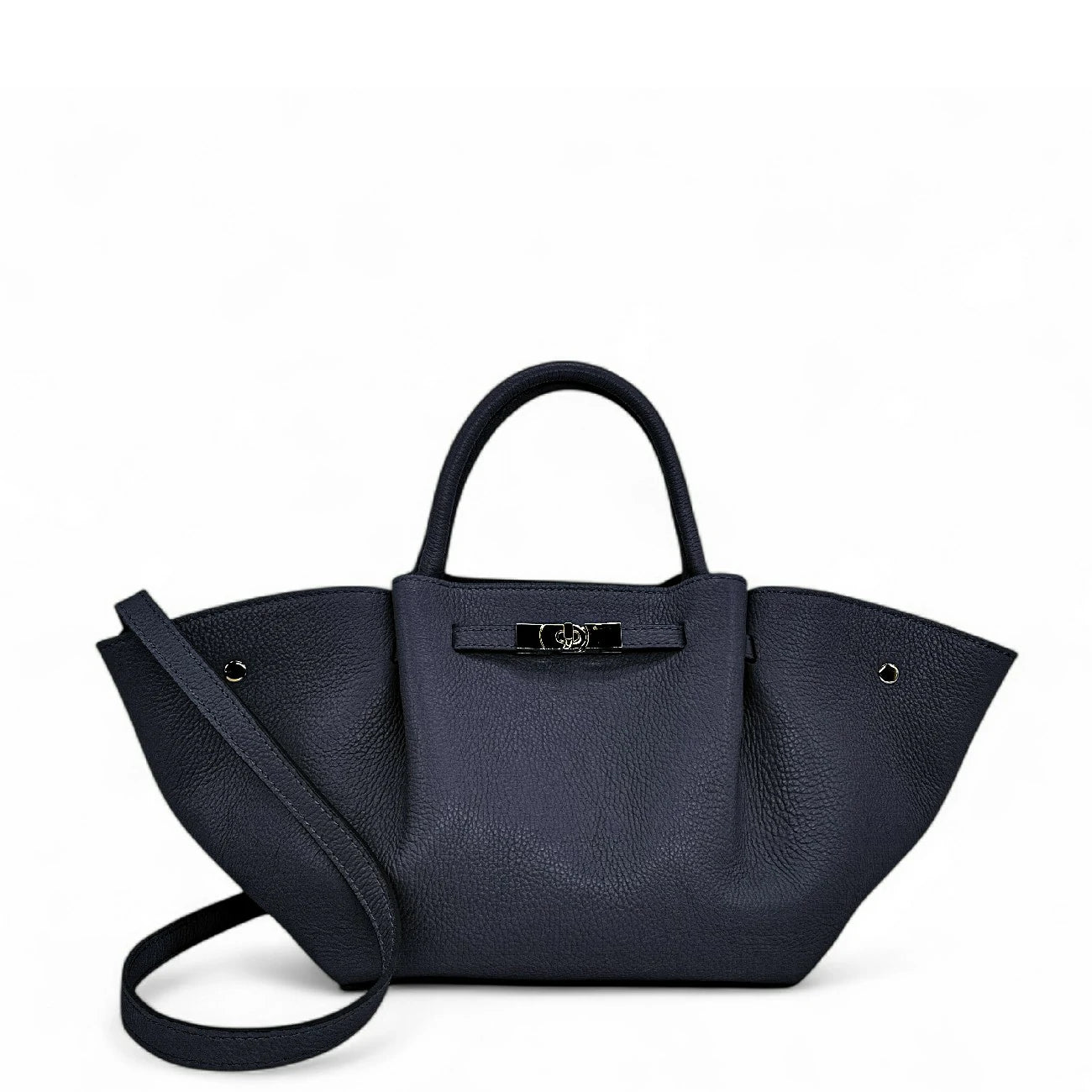 Sac cabas en cuir grainé CAPRI Bleu marine