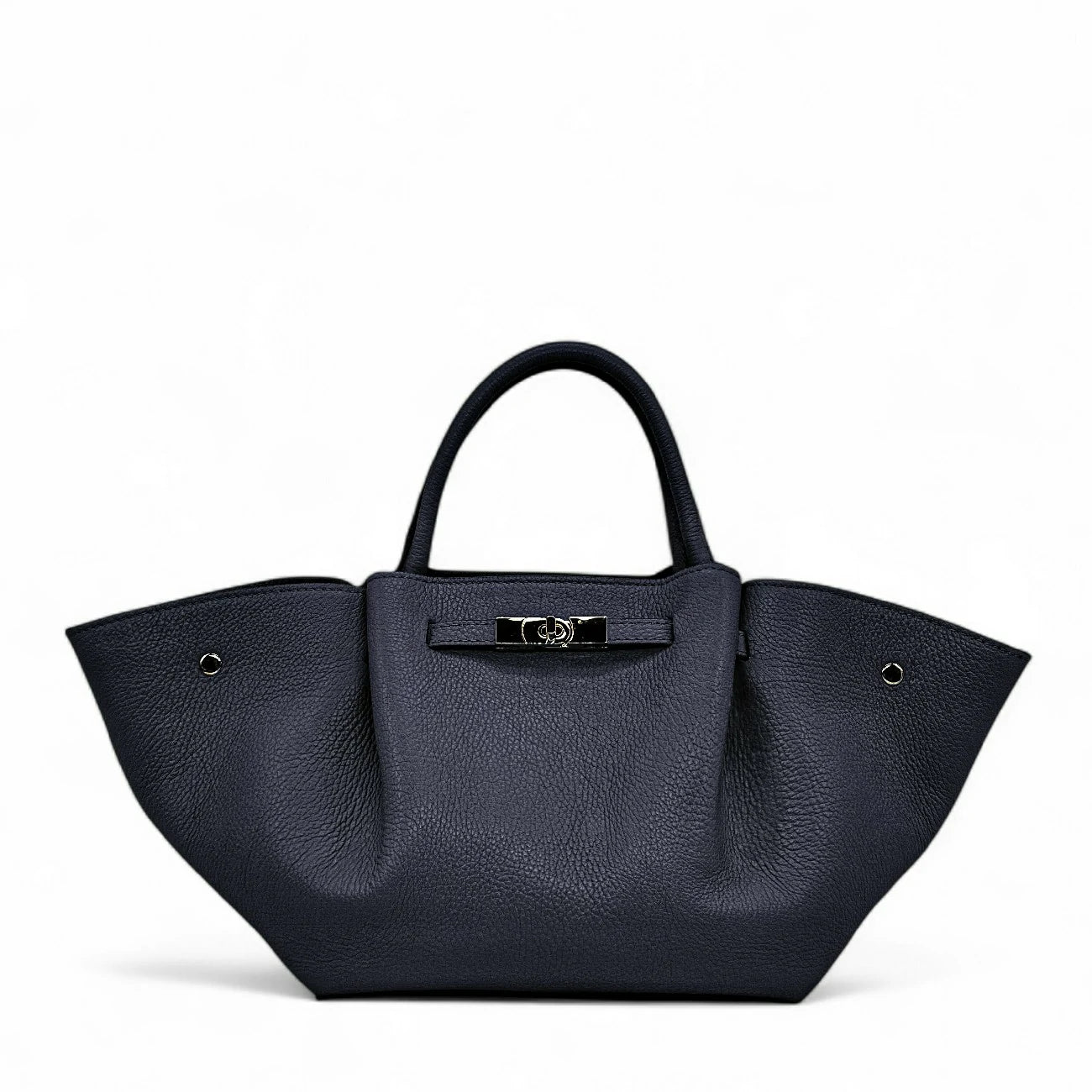 Sac cabas en cuir grainé CAPRI Bleu marine