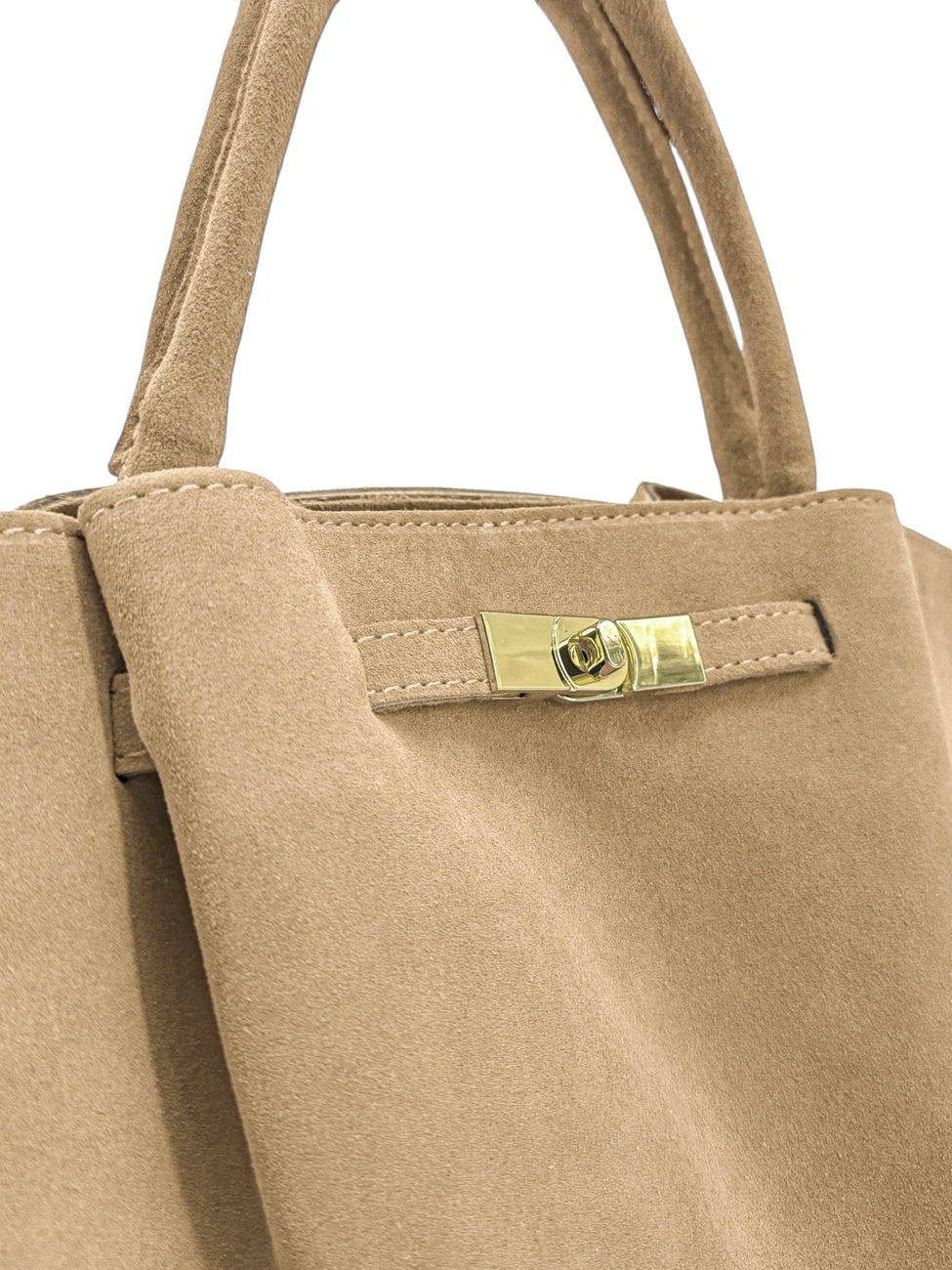 Shopper aus Wildleder CAPRI SUEDE Cremebeige