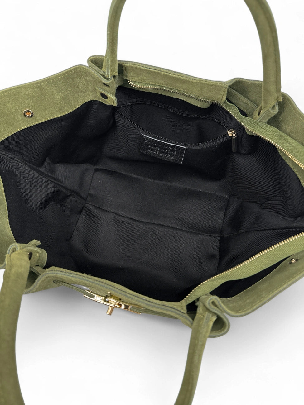 Shopper aus Wildleder CAPRI SUEDE Mandelgrün