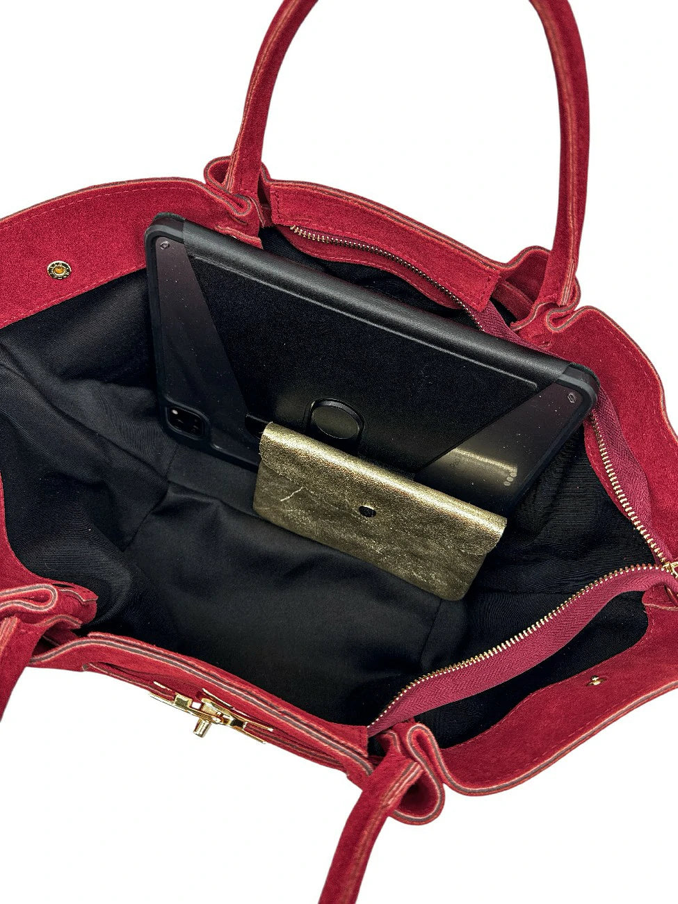 Shopper aus Wildleder CAPRI SUEDE Dunkelrot