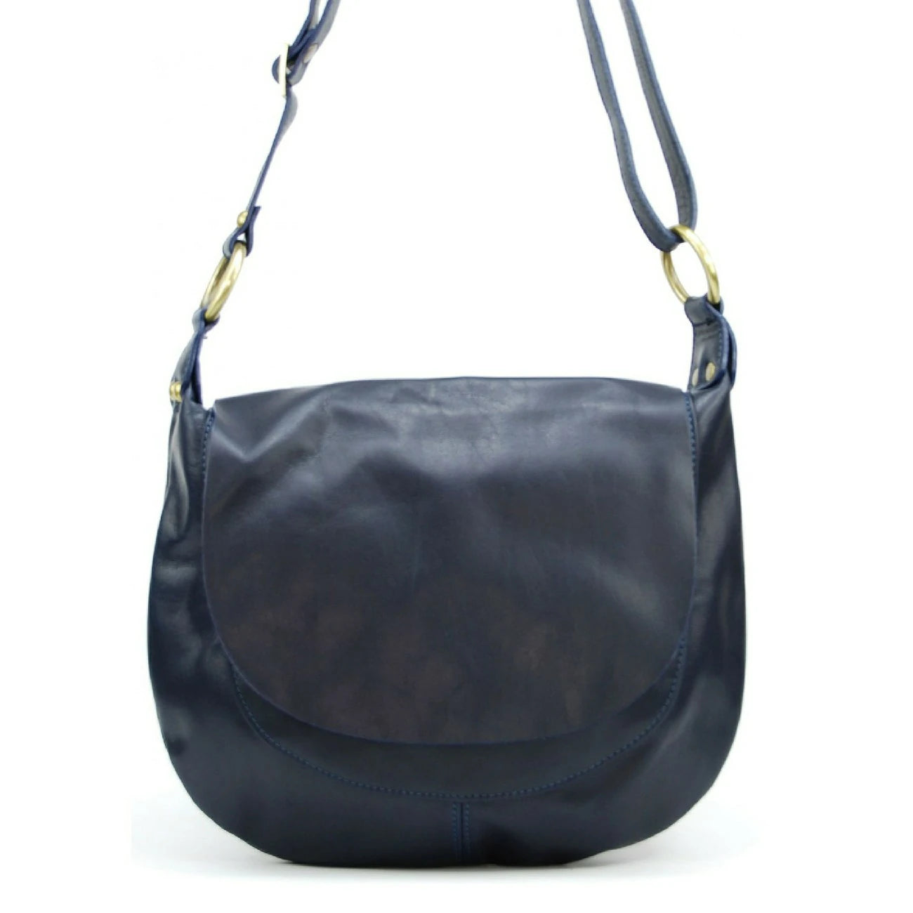 Sac besace en cuir lisse LITTLE PERLA Bleu marine