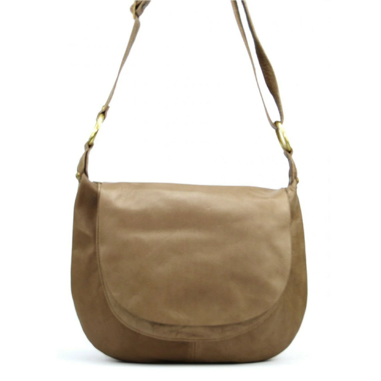 Bag besace smooth leather LITTLE PERLA Clear mole