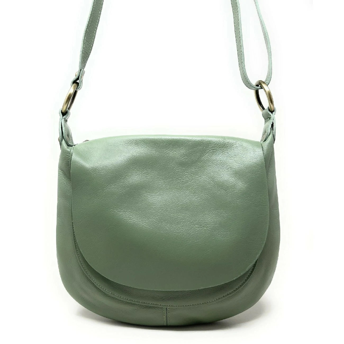 Sac besace en cuir lisse LITTLE PERLA Vert pastel