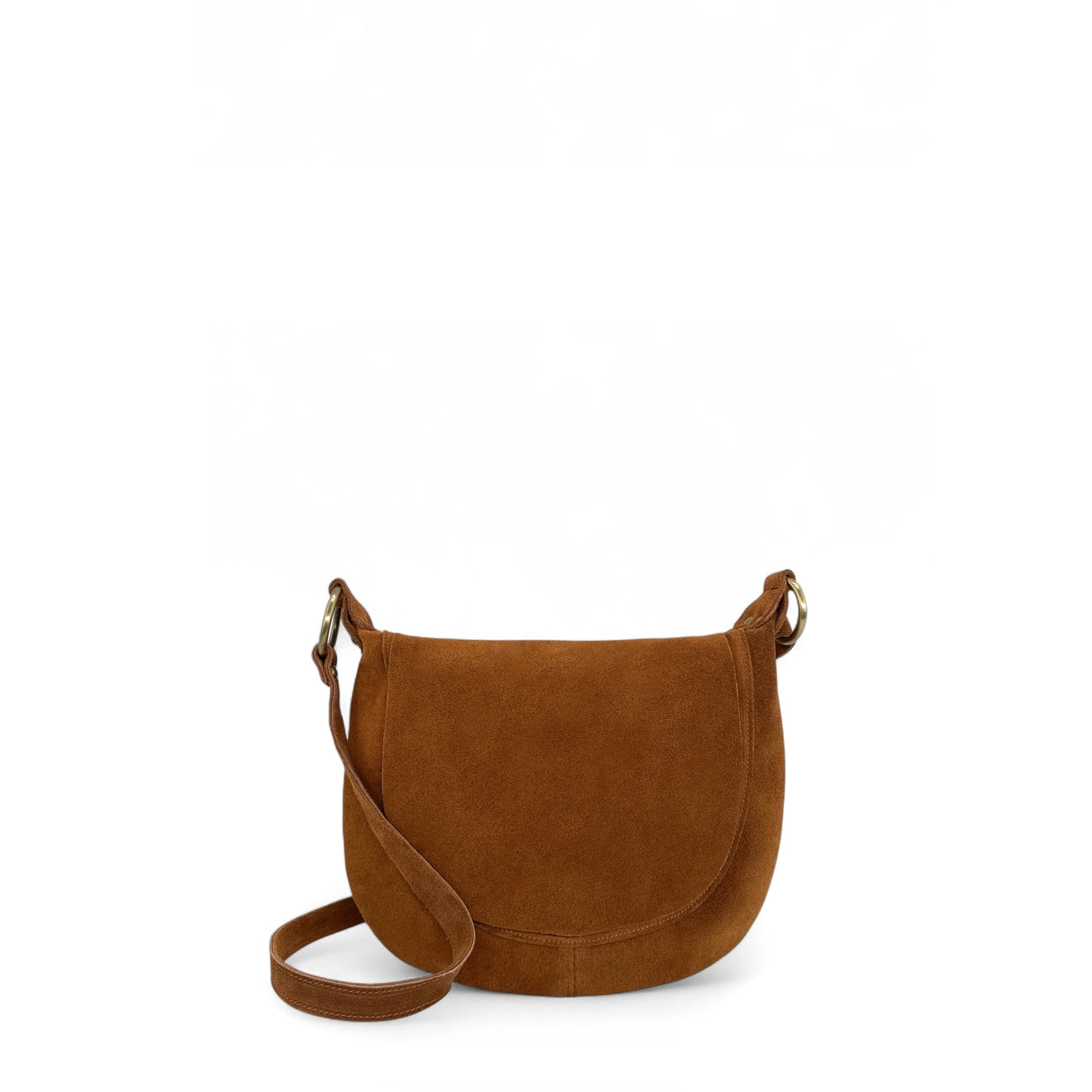 Umhängetasche aus Wildleder LITTLE CITIZEN SUEDE Dunkelcamel