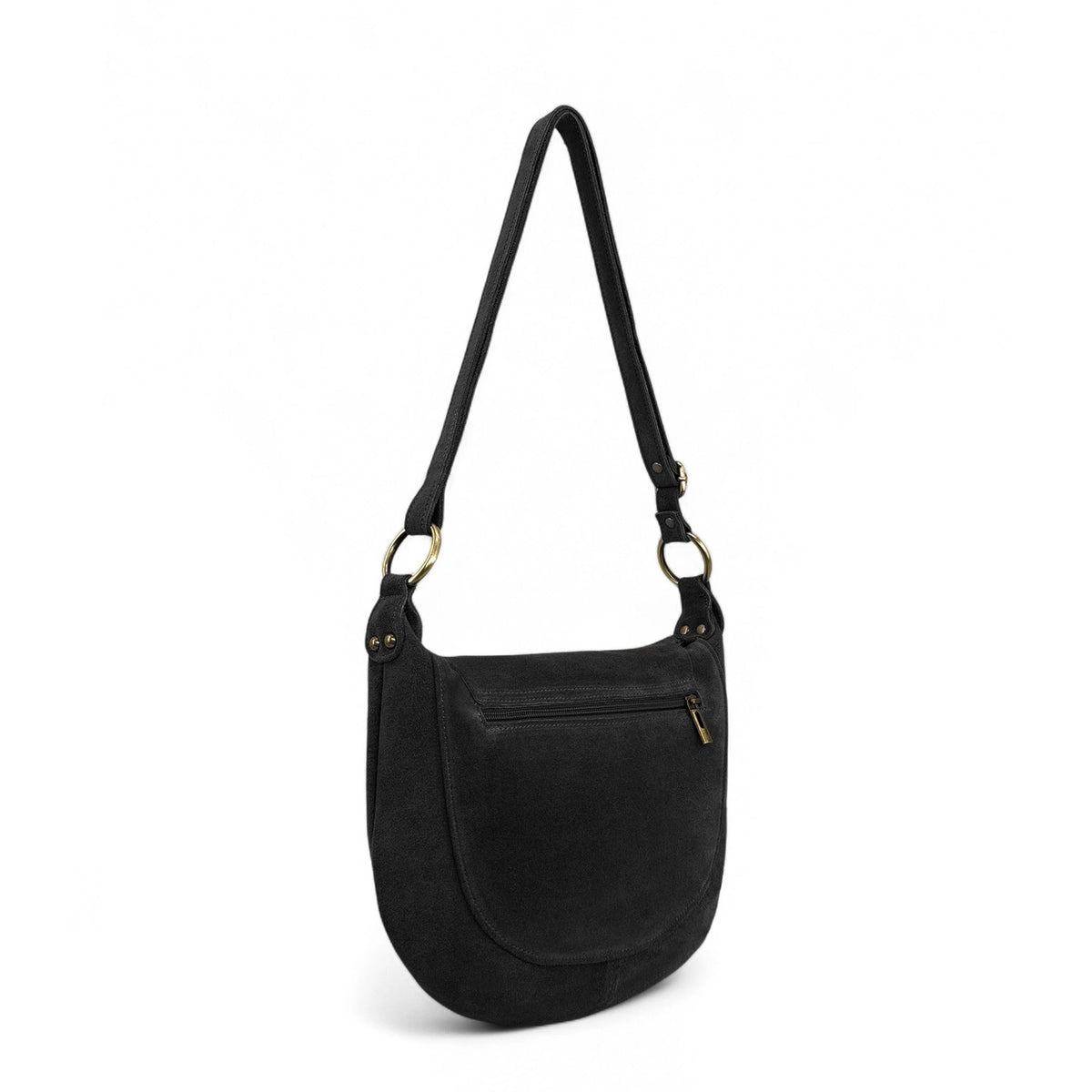 Bolso bandolera de ante LITTLE CITIZEN SUEDE Negro