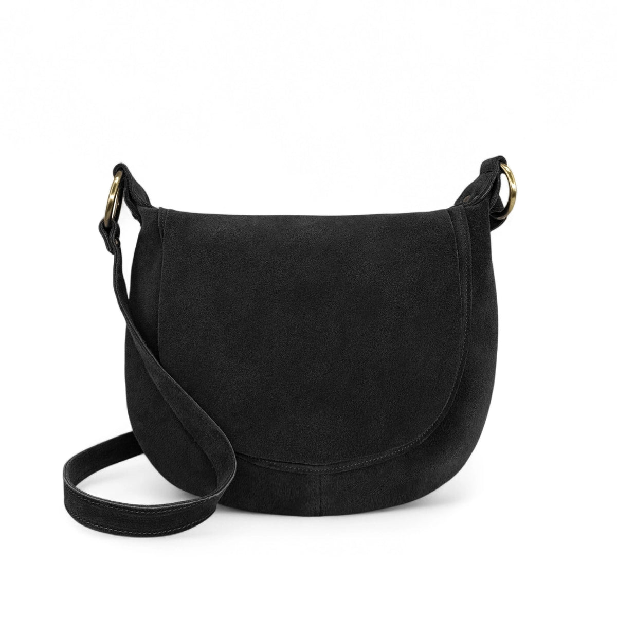 Bolso bandolera de ante LITTLE CITIZEN SUEDE Negro