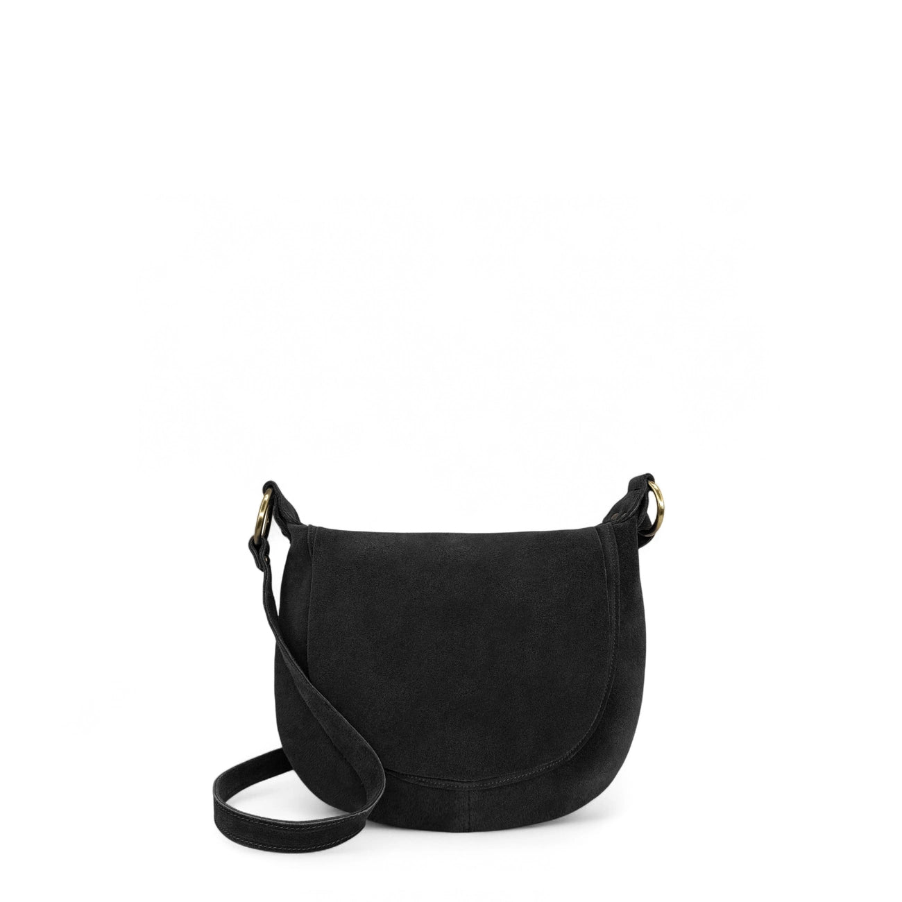 Bolso bandolera de ante LITTLE CITIZEN SUEDE Negro