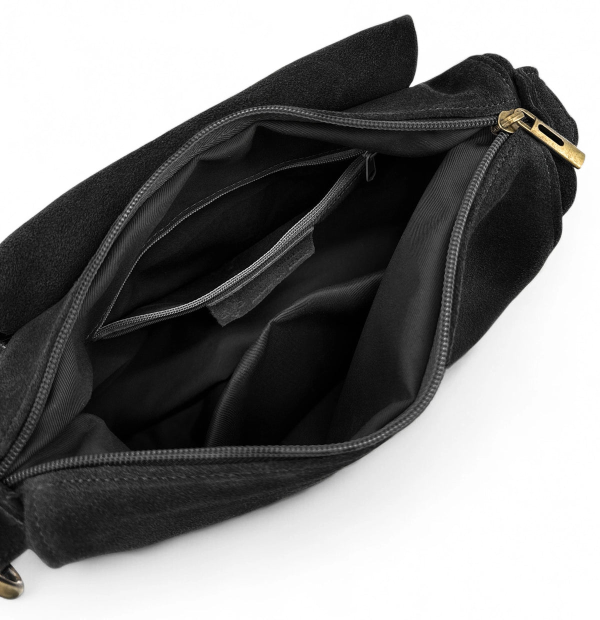 Bolso bandolera de ante LITTLE CITIZEN SUEDE Negro