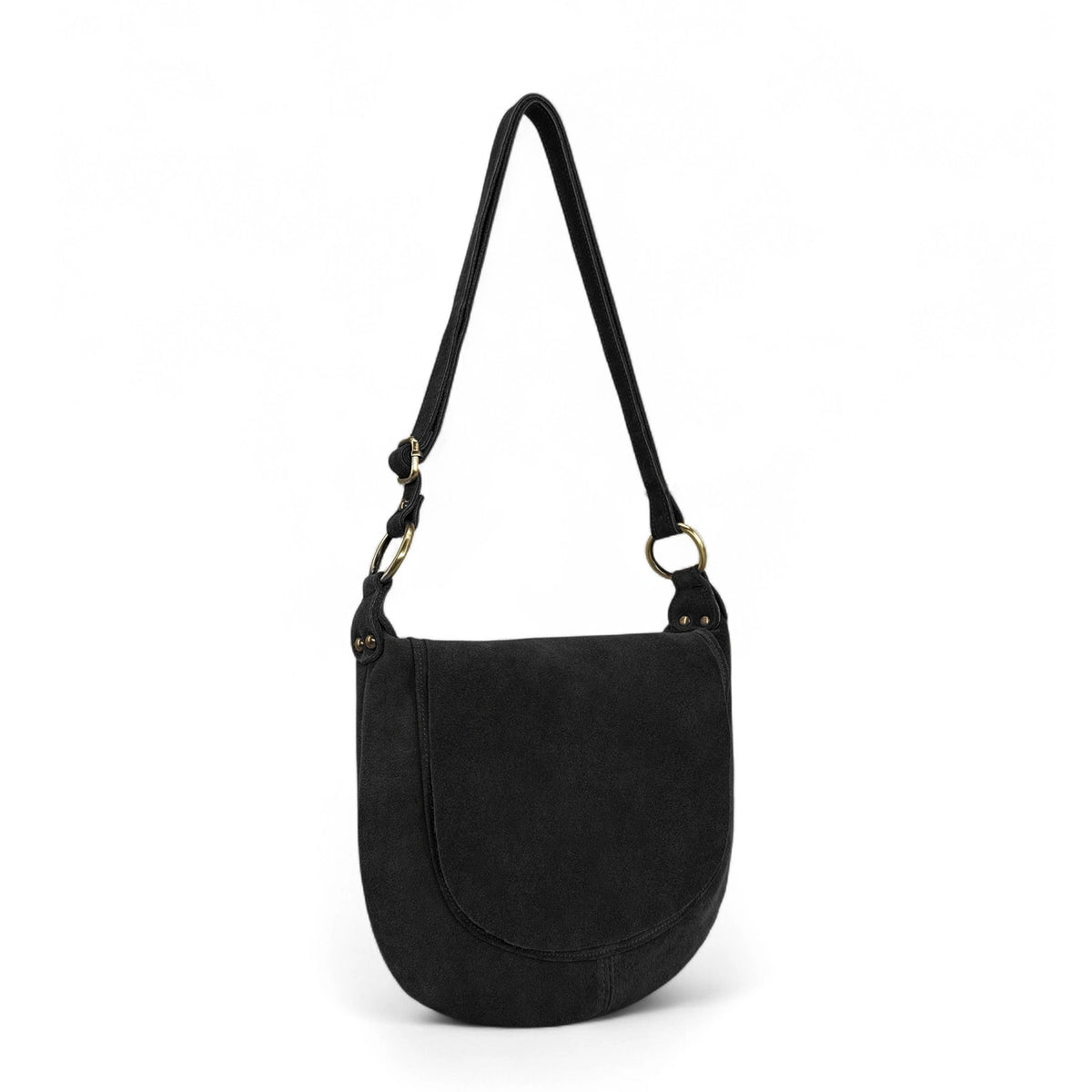 Bolso bandolera de ante LITTLE CITIZEN SUEDE Negro