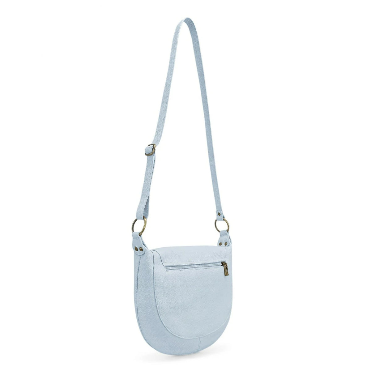 Umhängetasche aus genarbtem Leder LITTLE CITIZEN Pastellblau