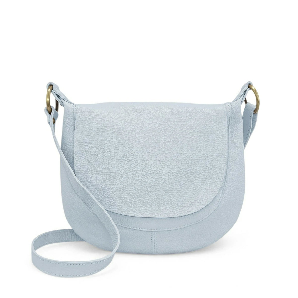 Umhängetasche aus genarbtem Leder LITTLE CITIZEN Pastellblau