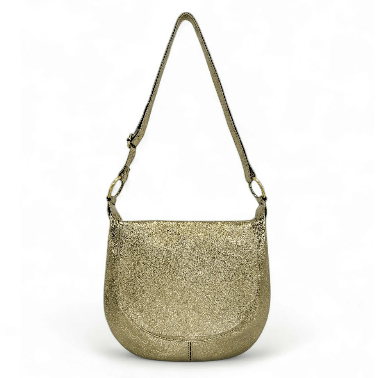 Sac bandoulière en cuir métallisé LITTLE CITIZEN Or pâle