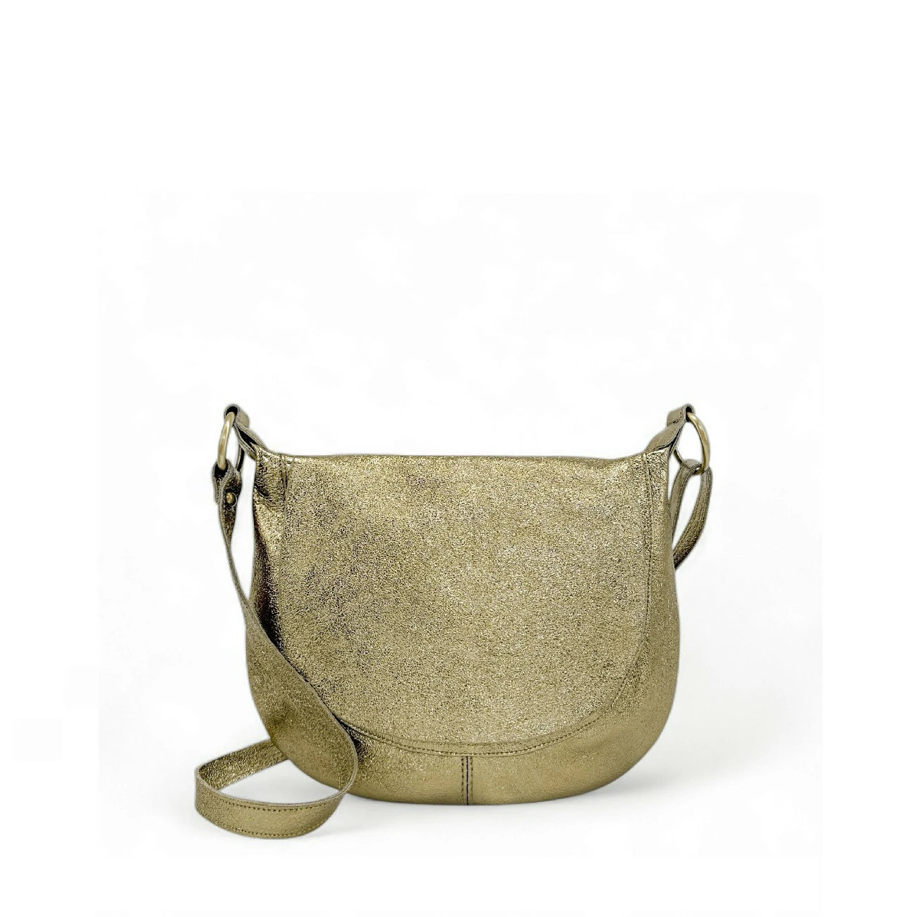 Sac bandoulière en cuir métallisé LITTLE CITIZEN Or pâle