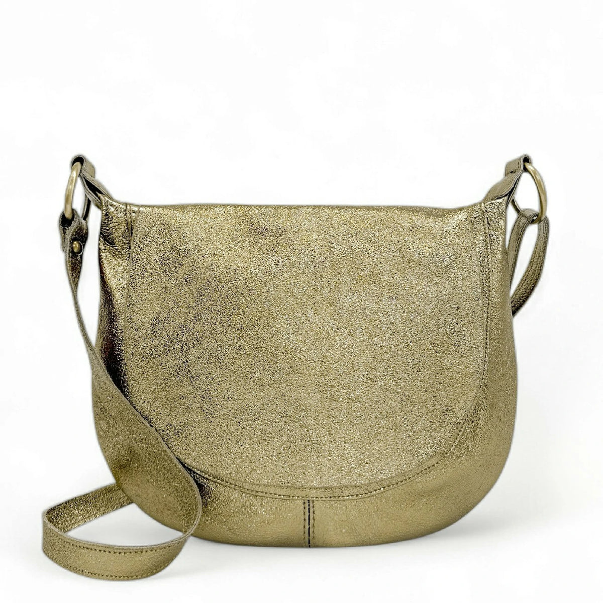 Umhängetasche aus Metallic-Leder LITTLE CITIZEN Blassgold