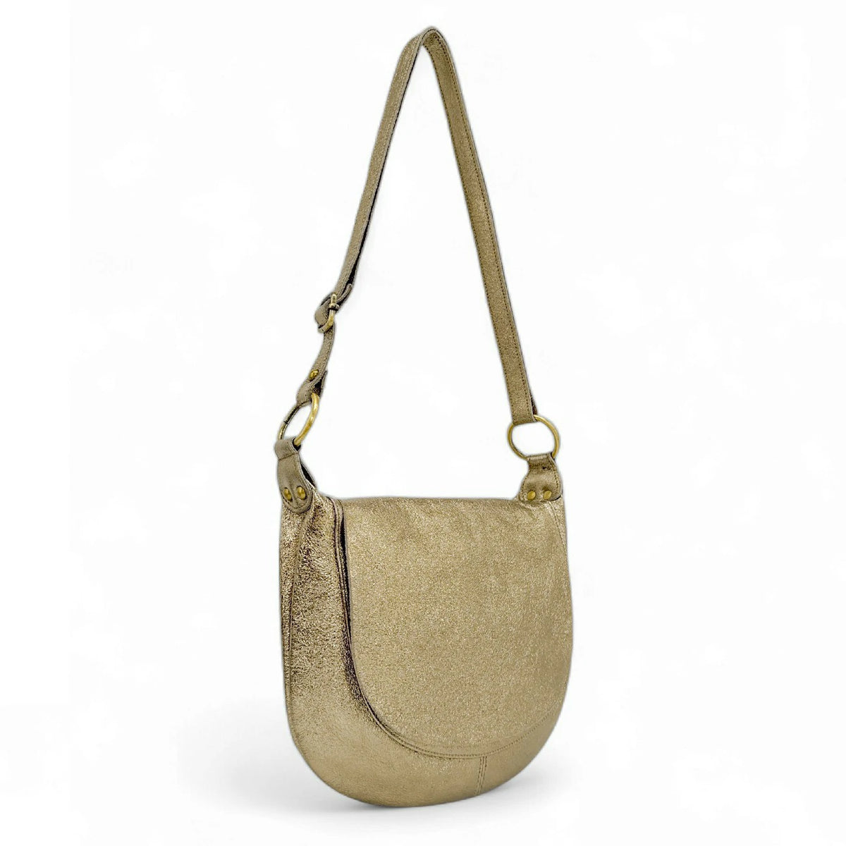 Umhängetasche aus Metallic-Leder LITTLE CITIZEN Blassgold