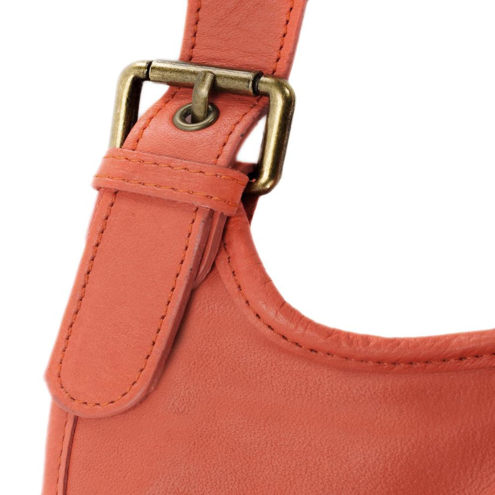 Sac besace cuir lisse CARTOUCHIERE Rouge brique