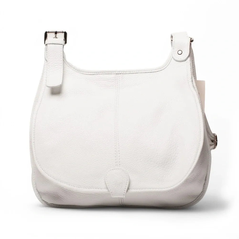 Sac bandoulière en cuir grainé PETRA Blanc