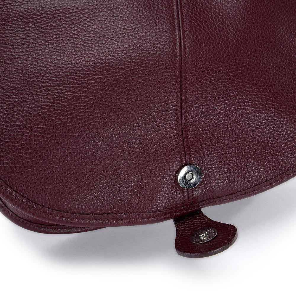 Sac bandoulière en cuir grainé PETRA Prune