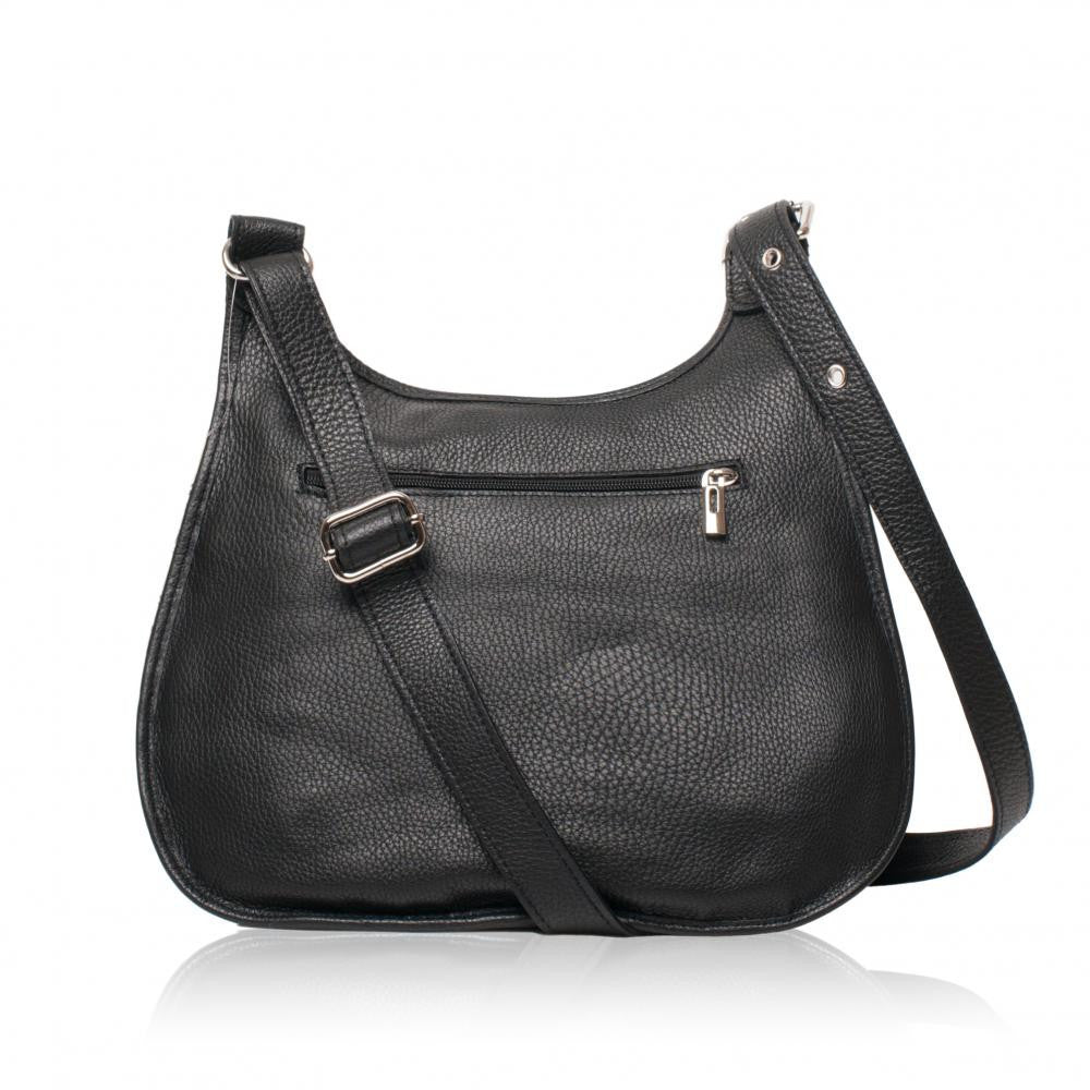 Sac bandoulière en cuir grainé PETRA Chocolat